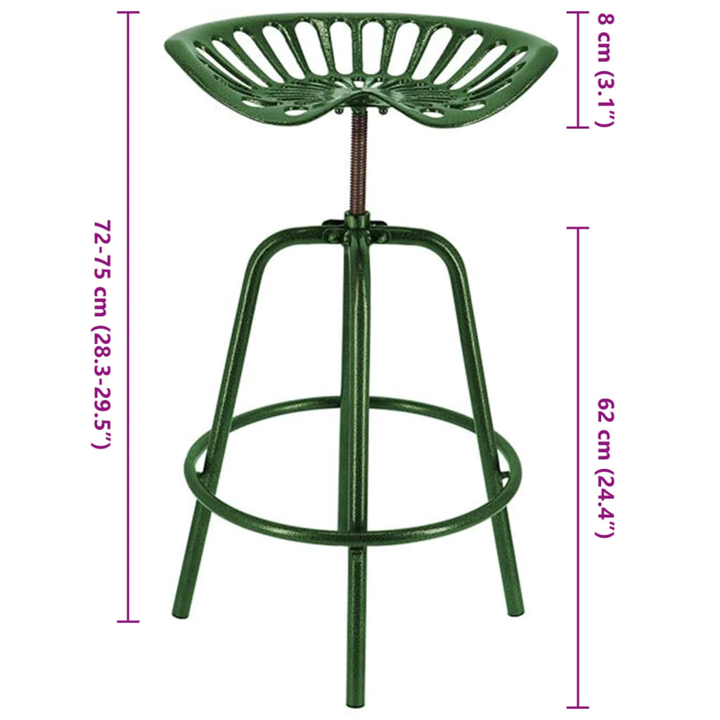 Bar Tractor Chair Green