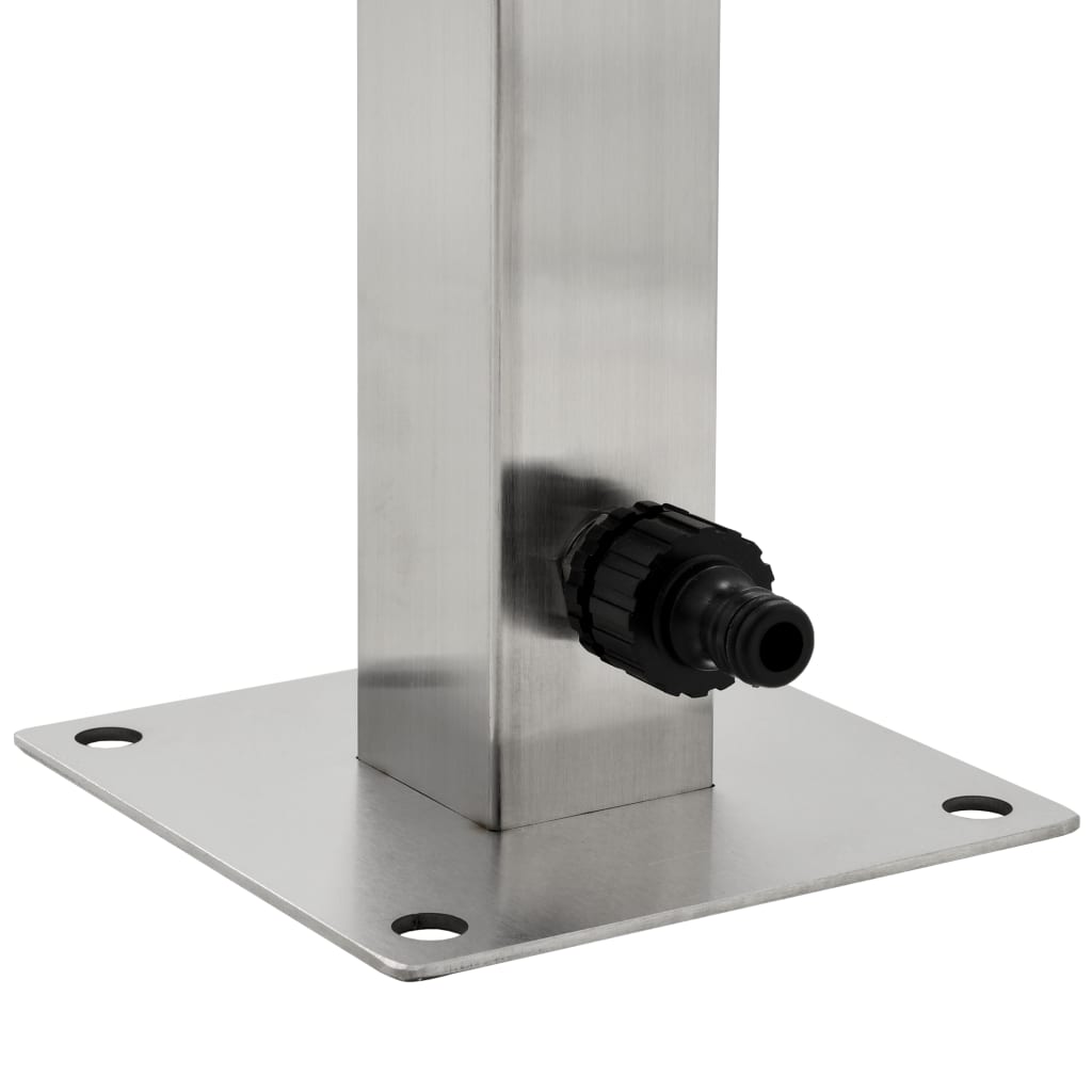Garden Water Column Stainless Steel Square 65 cm