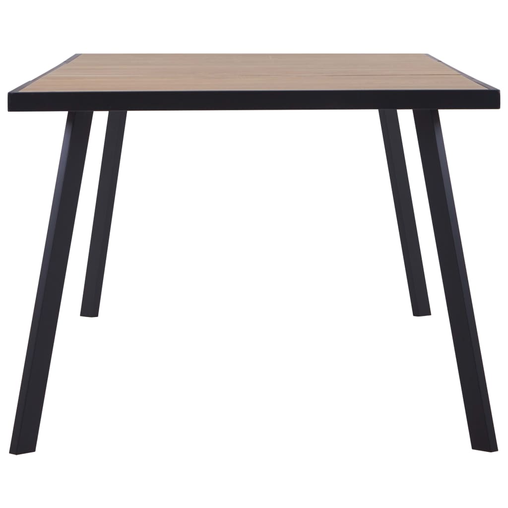 Dining Table Light Wood and Black 200x100x75 cm MDF