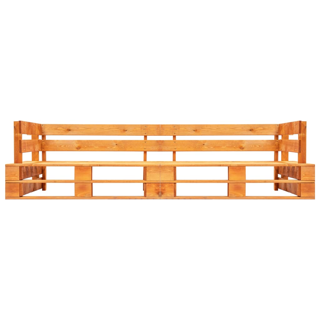 Garden 2-Seater Pallet Sofa Honey Brown Wood