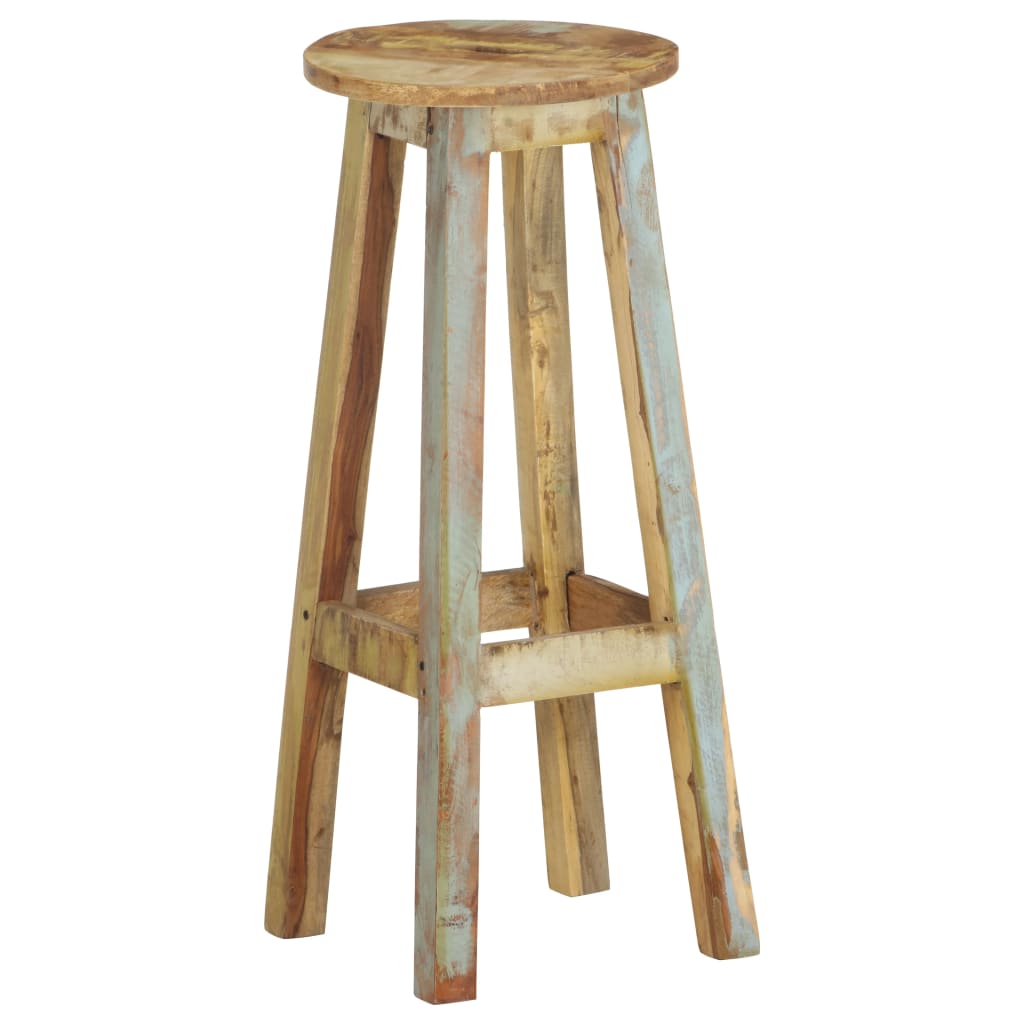 Bar Stools 2 pcs Solid Reclaimed Wood