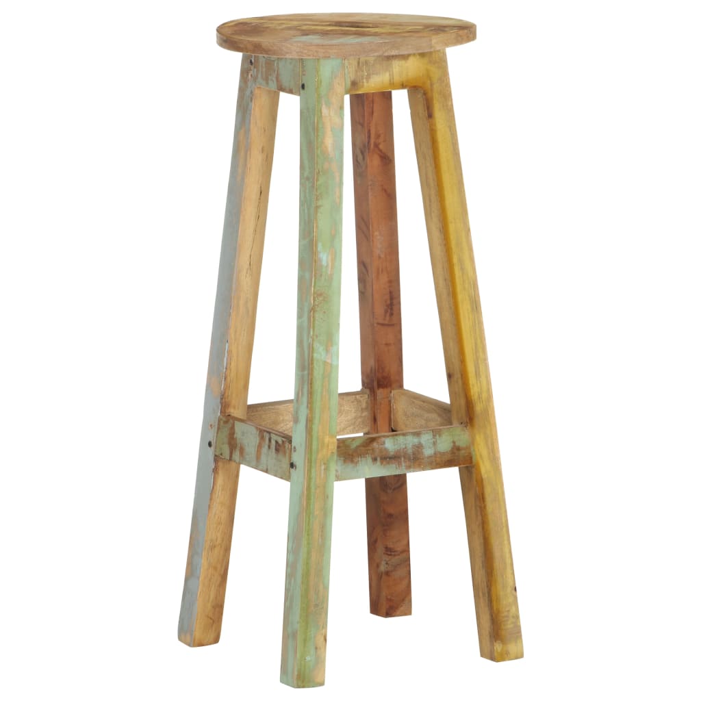 Bar Stools 2 pcs Solid Reclaimed Wood