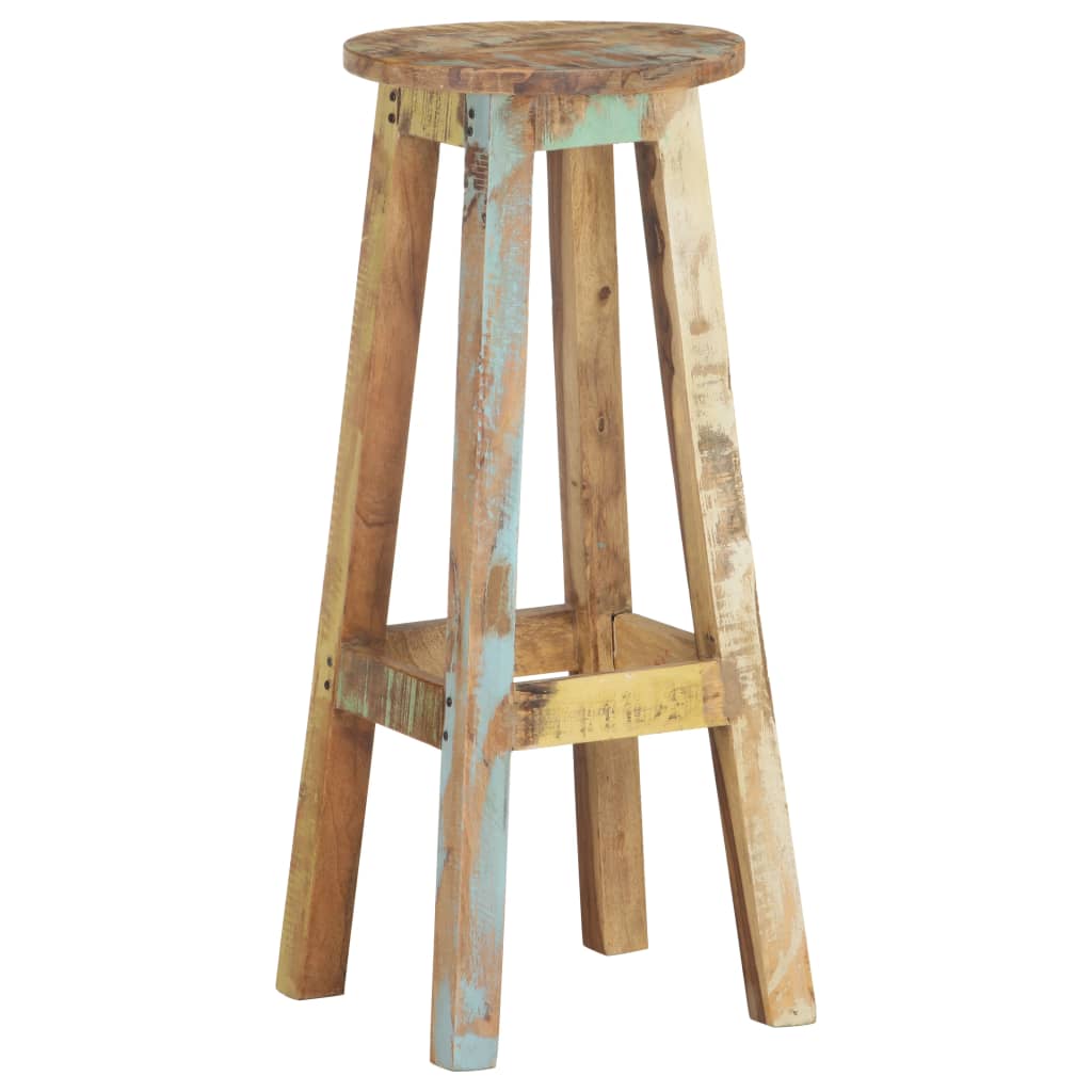 Bar Stools 2 pcs Solid Reclaimed Wood