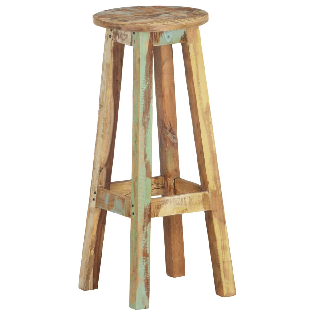 Bar Stools 2 pcs Solid Reclaimed Wood