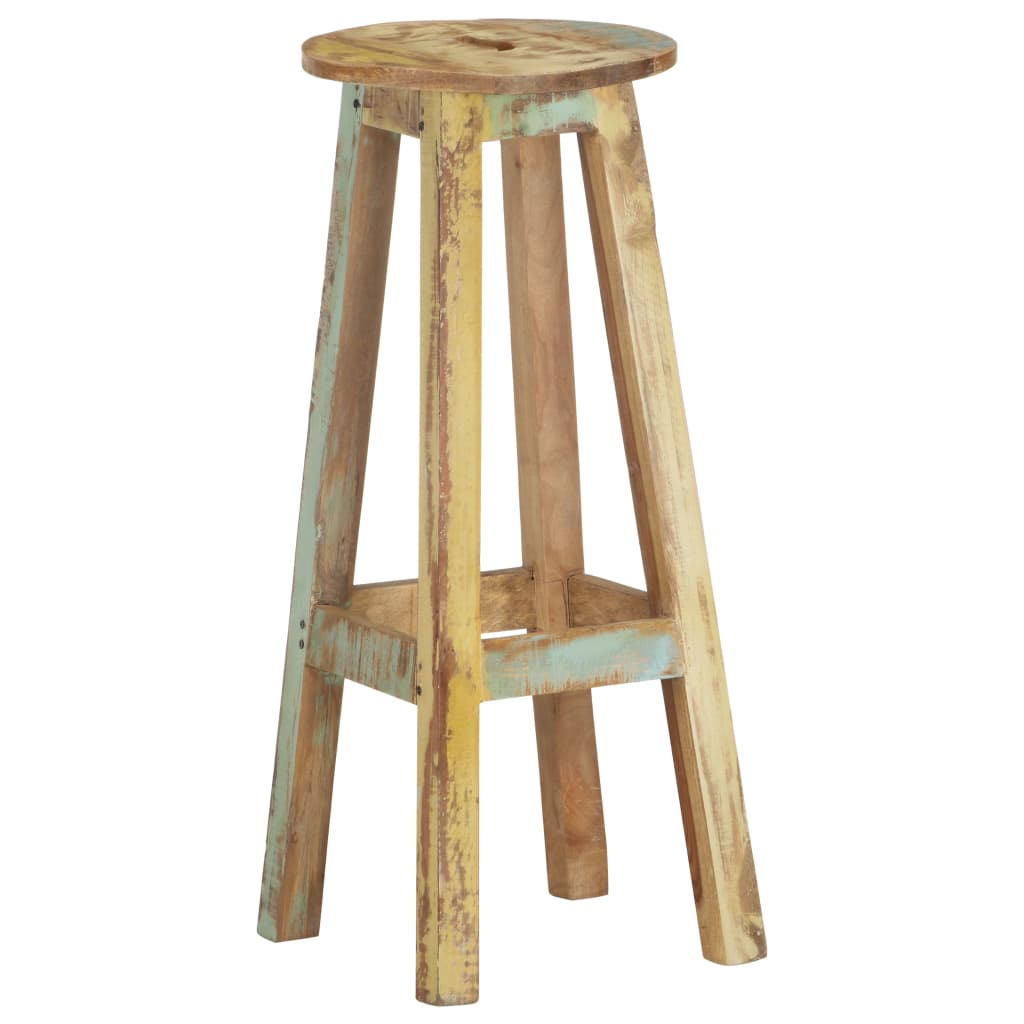 Bar Stools 2 pcs Solid Reclaimed Wood
