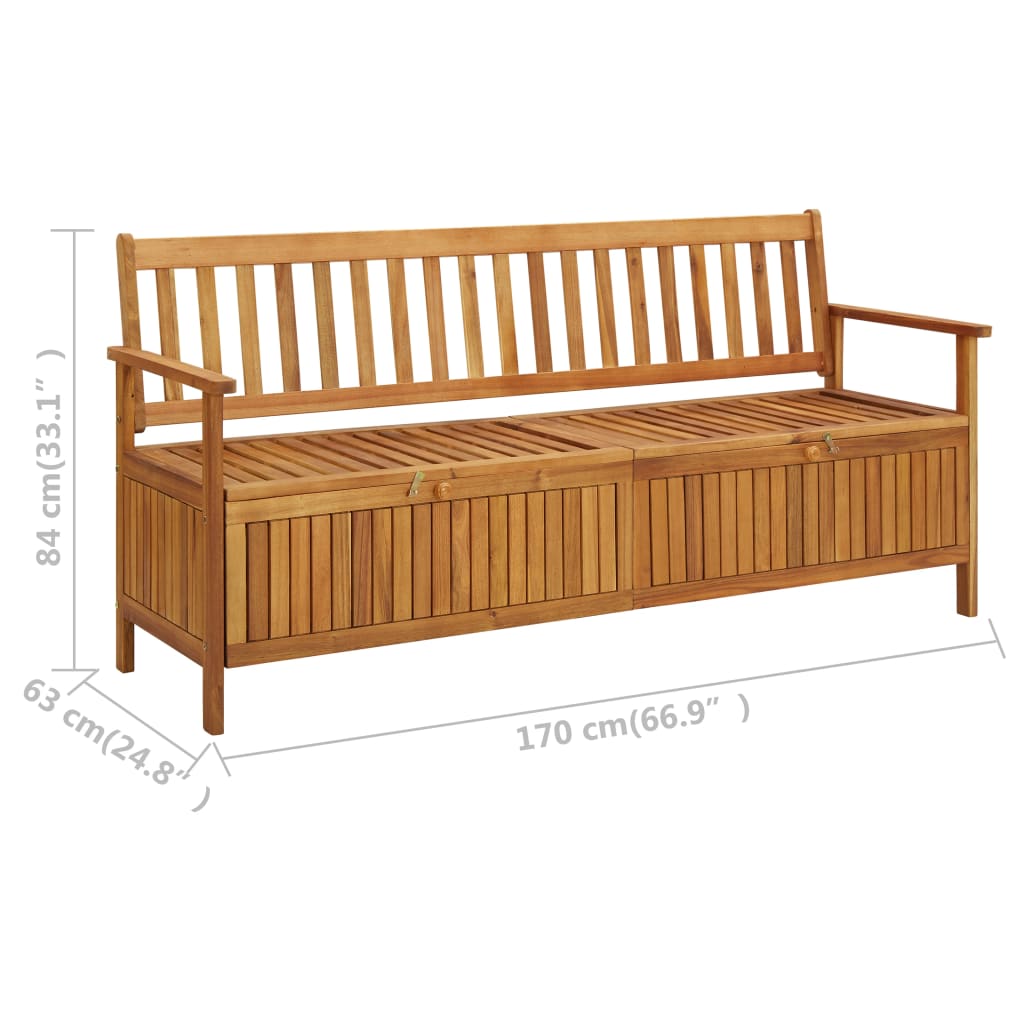 Garden Storage Bench 170 cm Solid Acacia Wood