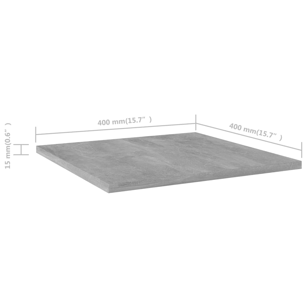 Bookshelf Boards 8 pcs Concrete Grey 40x40x1.5 cm Engineered Wood