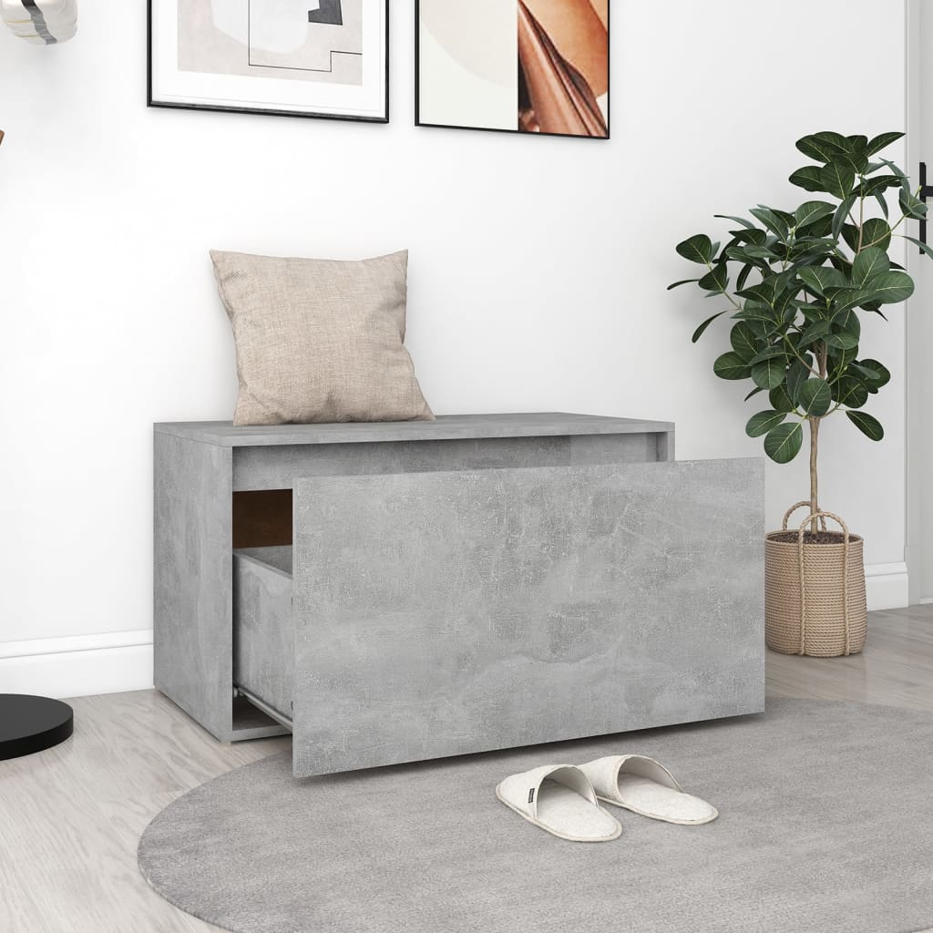 Hall Bench 80x40x45 cm Concrete Grey Engineered Wood