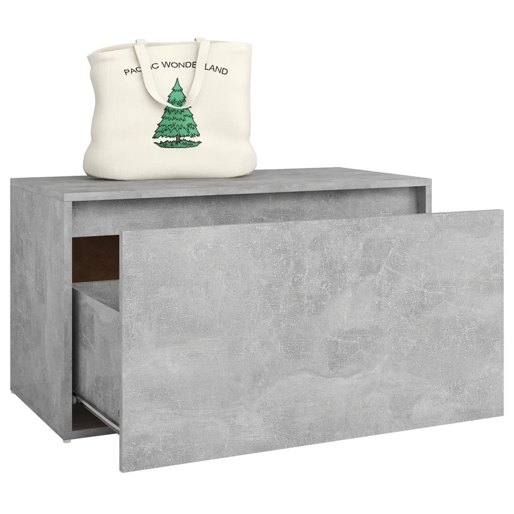 Hall Bench 80x40x45 cm Concrete Grey Engineered Wood