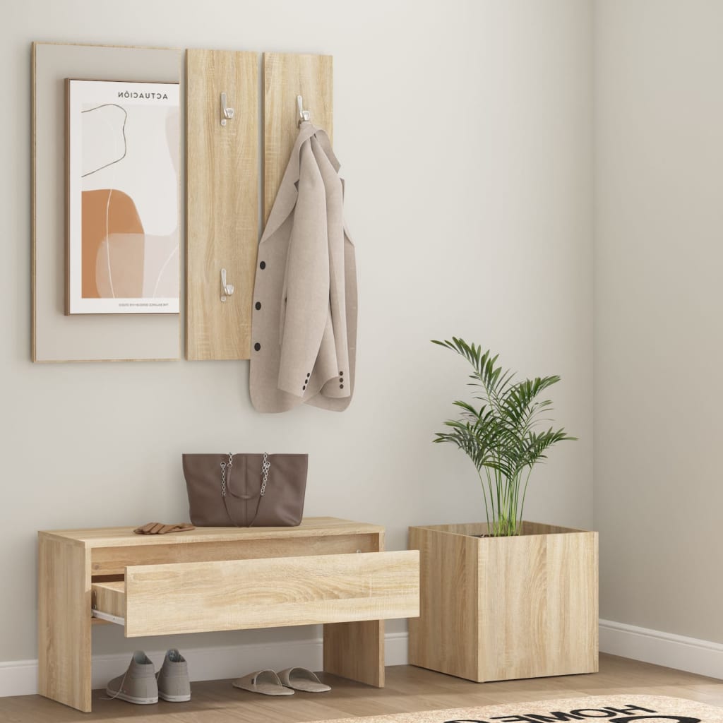 Hallway Furniture Set Sonoma Oak Engineered Wood