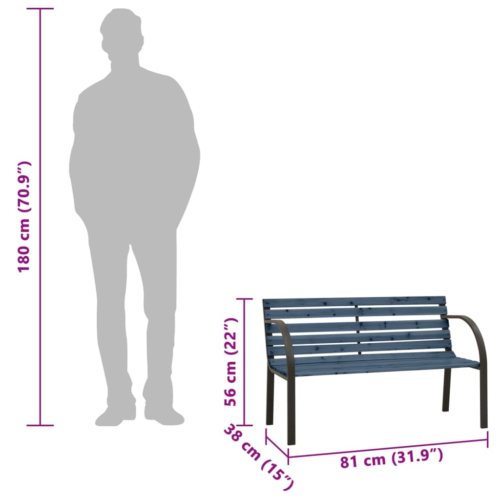 Children Garden Bench 81 cm Chinese Fir Wood Grey