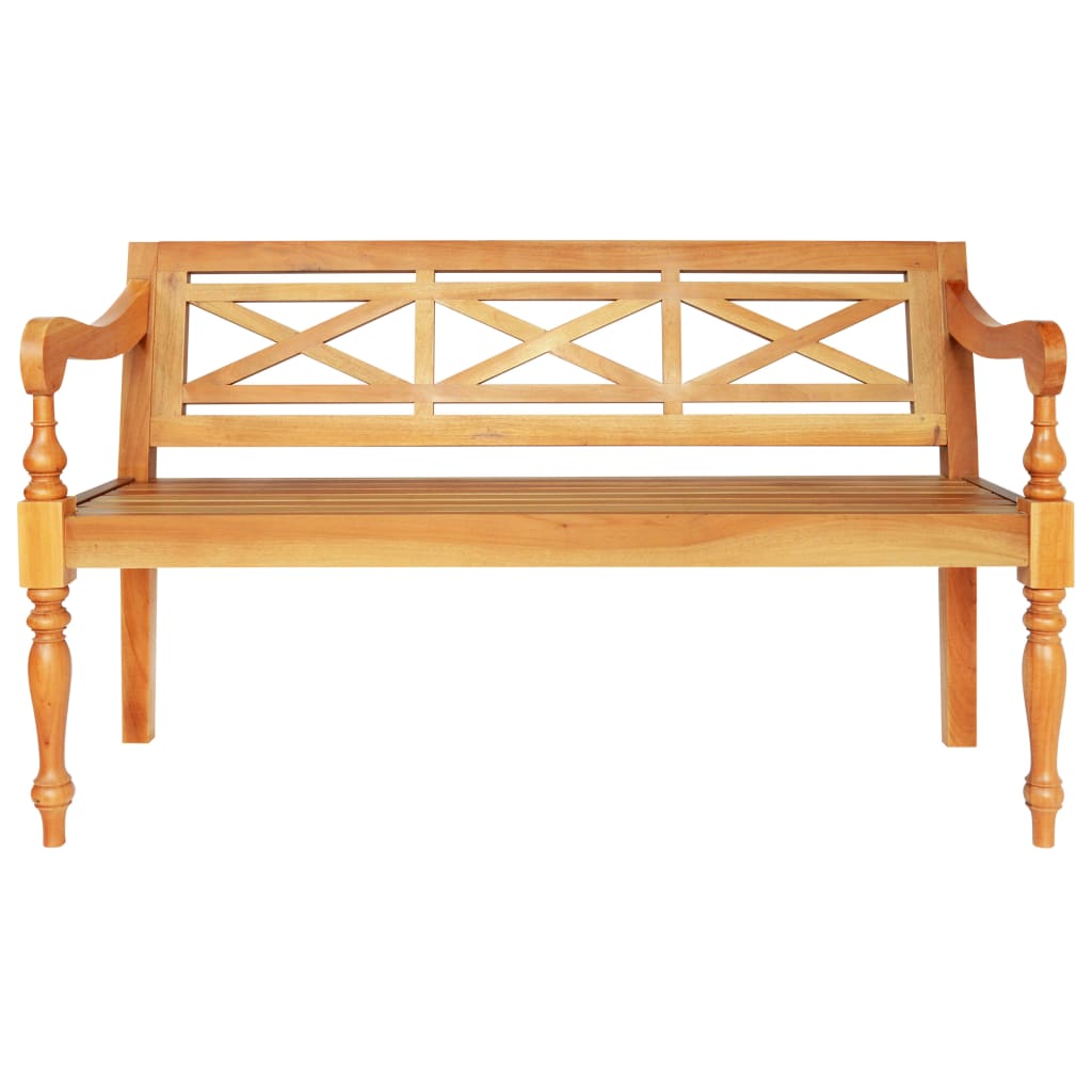 Batavia Bench 123 cm Solid Mahogany Wood Light Brown