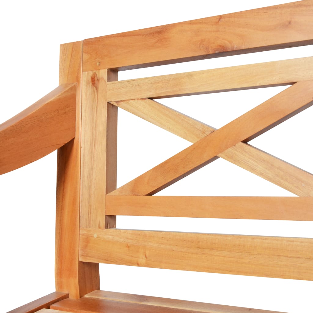 Batavia Bench 123 cm Solid Mahogany Wood Light Brown