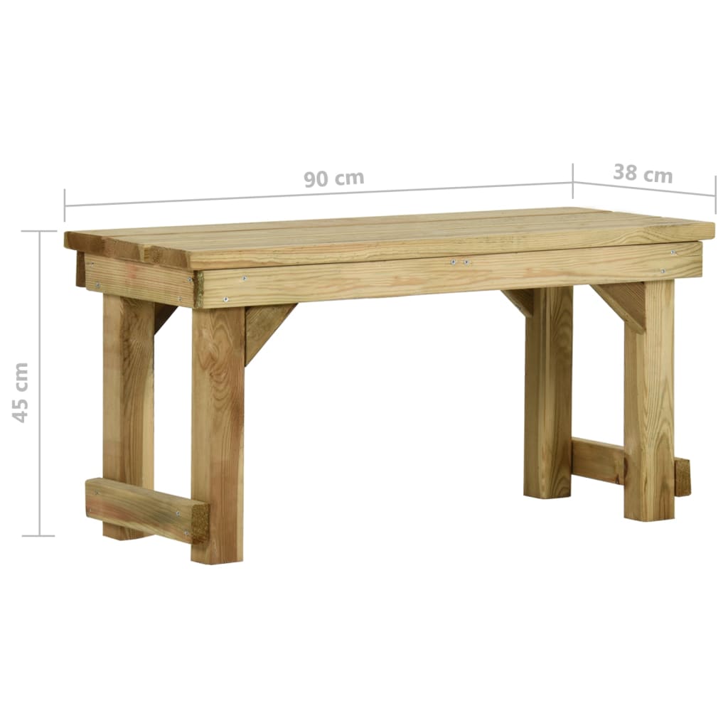 Garden Bench 90 cm Solid Pinewood