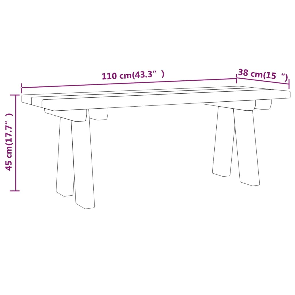 Garden Bench 110 cm Impregnated Solid Wood Pine