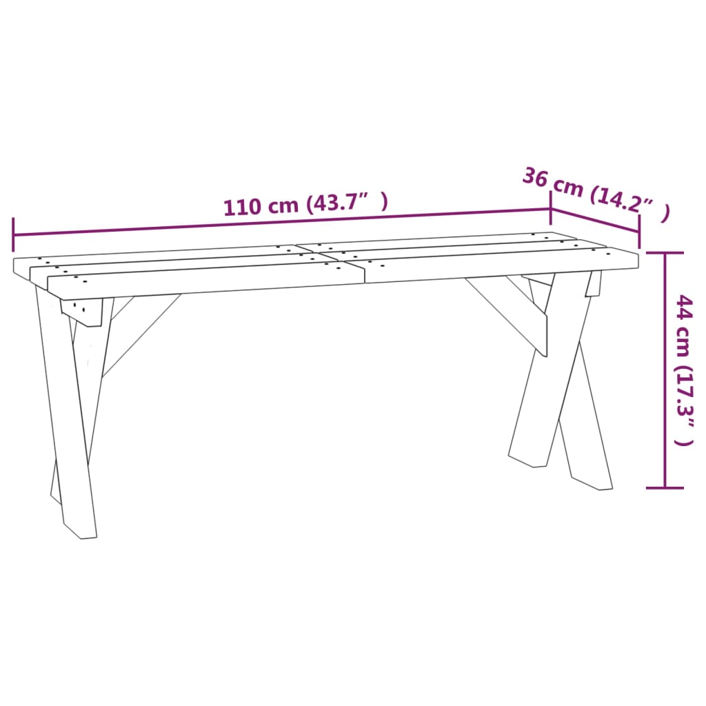 Garden Bench 110 cm Impregnated Pinewood