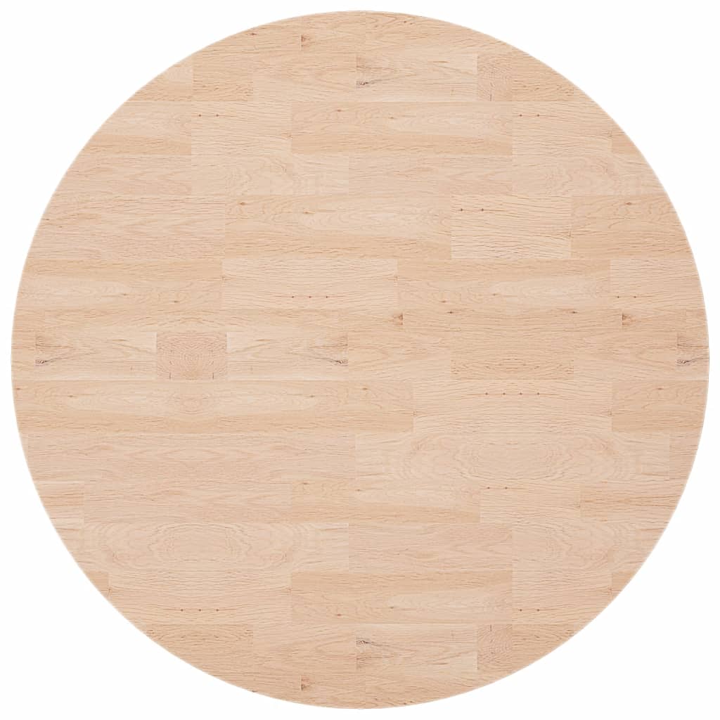 Round Table Top Ø90x2,5 cm Untreated Solid Wood Oak