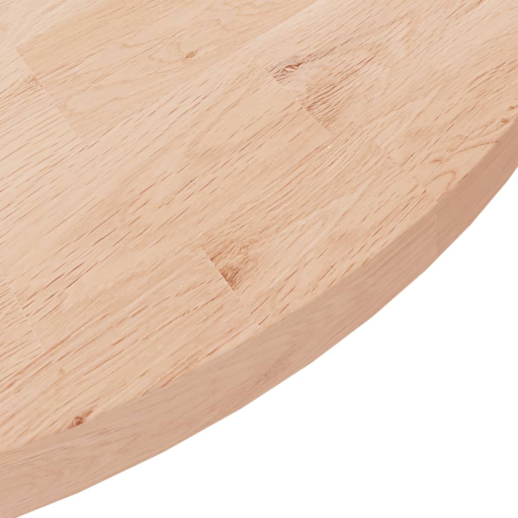 Round Table Top Ø90x2,5 cm Untreated Solid Wood Oak