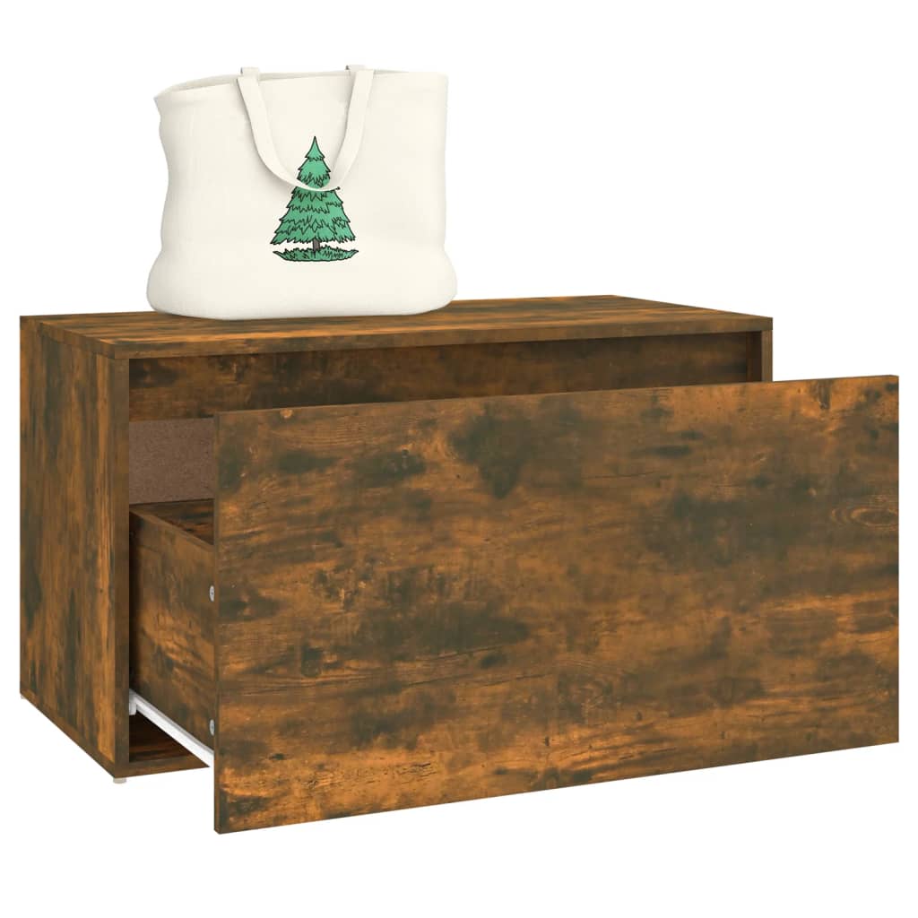 Hall Bench 80x40x45 cm Smoked Oak Engineered Wood