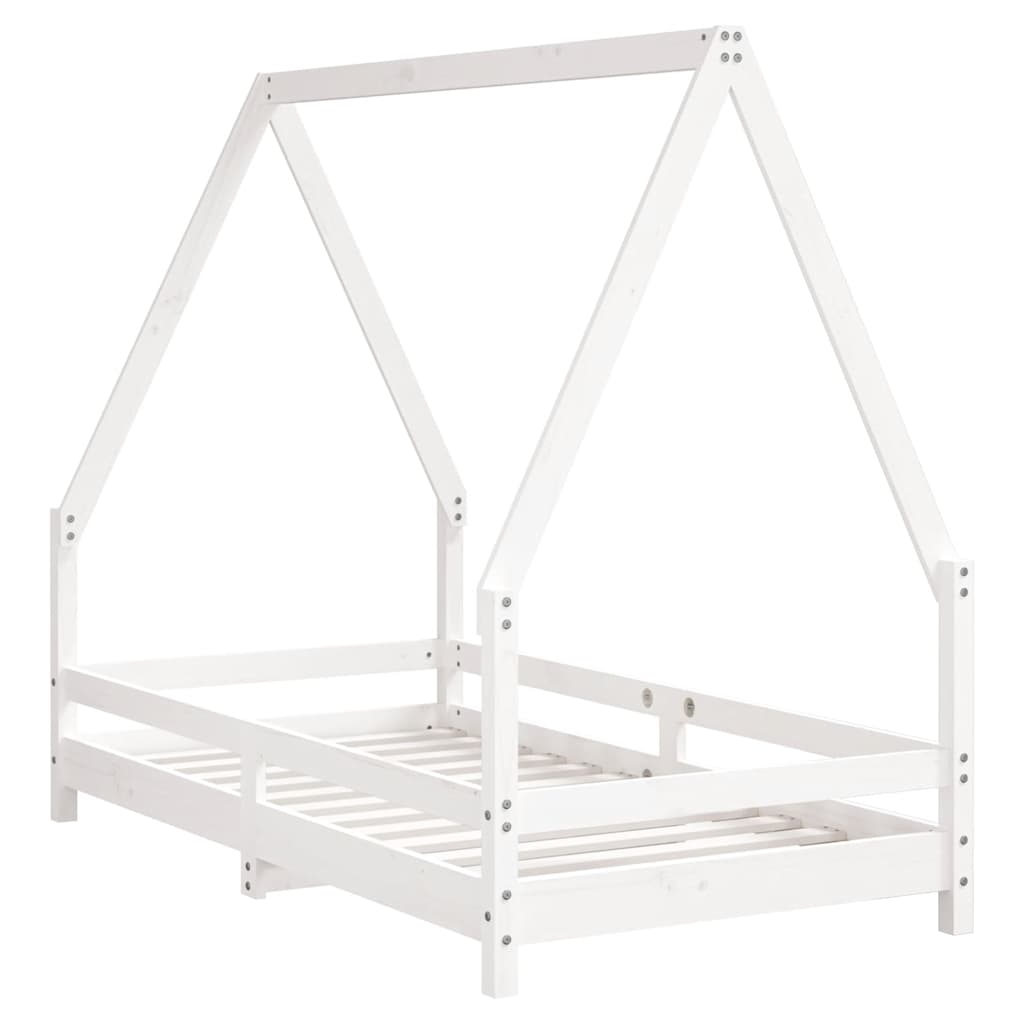 Kids Bed Frame White 80x160 cm Solid Wood Pine