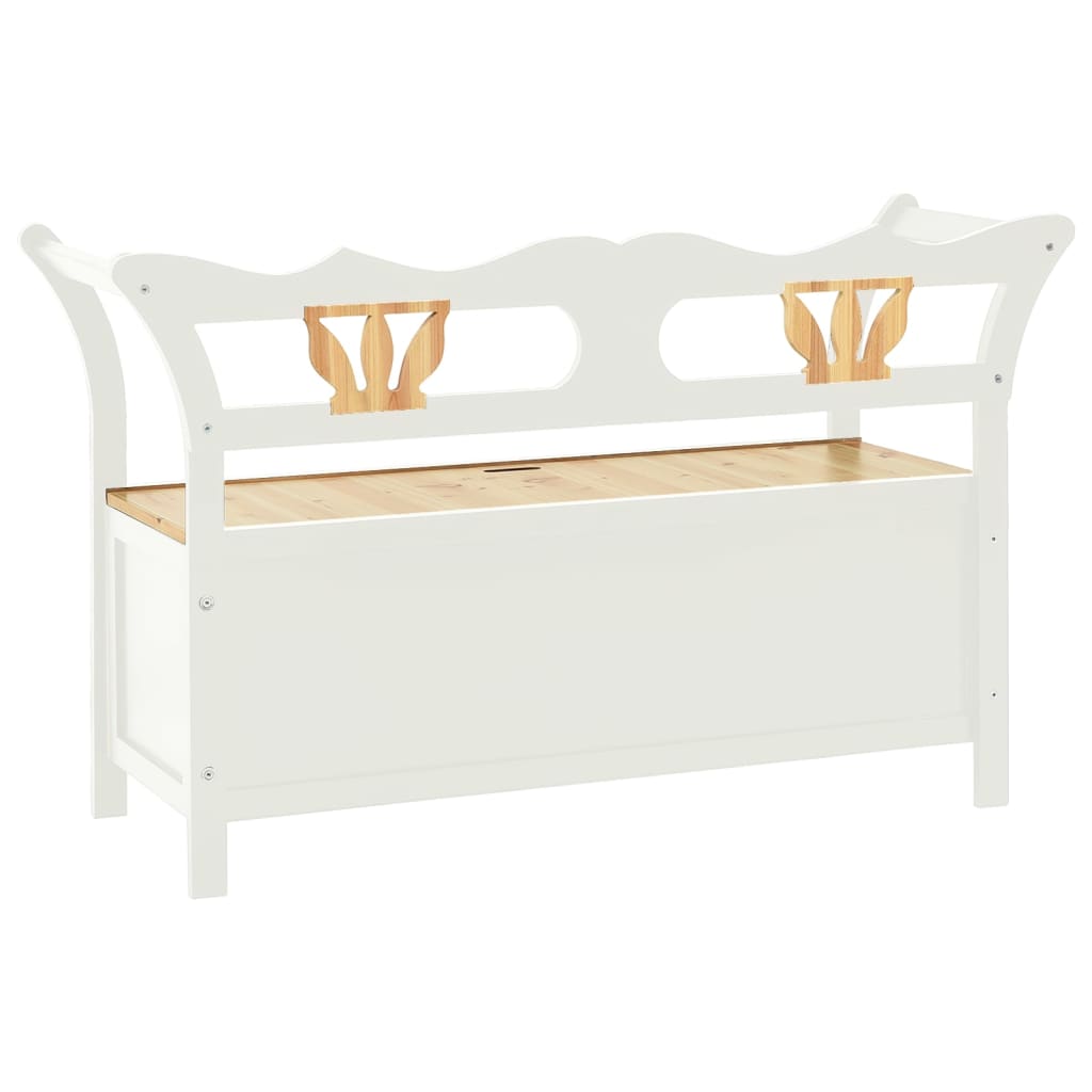 Bench White 107x45x75.5 cm Solid Wood Fir