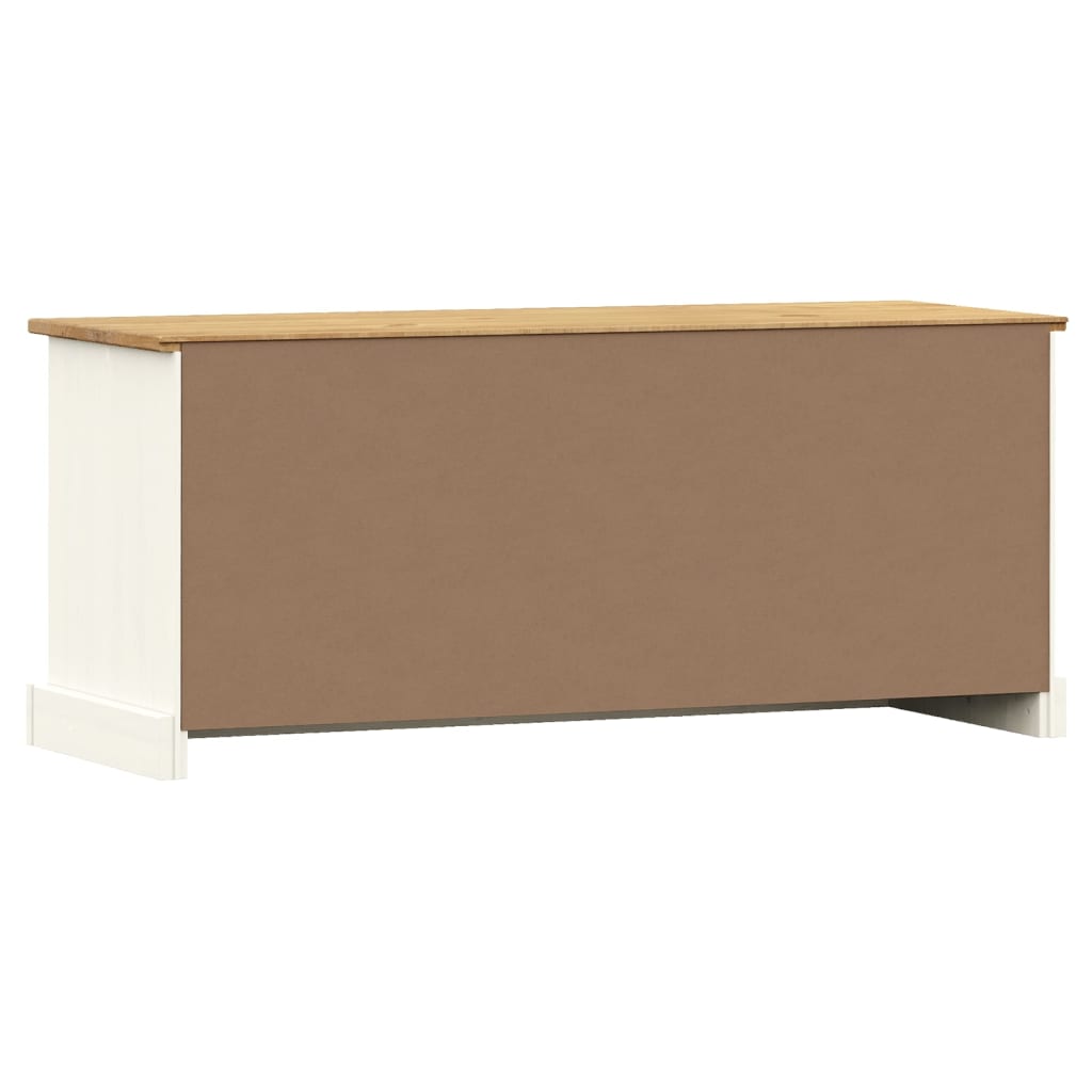 Shoe Bench VIGO White 106x35x45 cm Solid Wood Pine