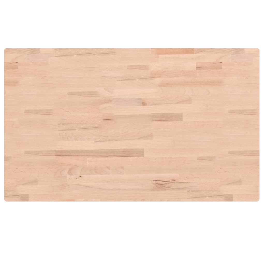 Table Top 100x60x4 cm Rectangular Solid Wood Beech