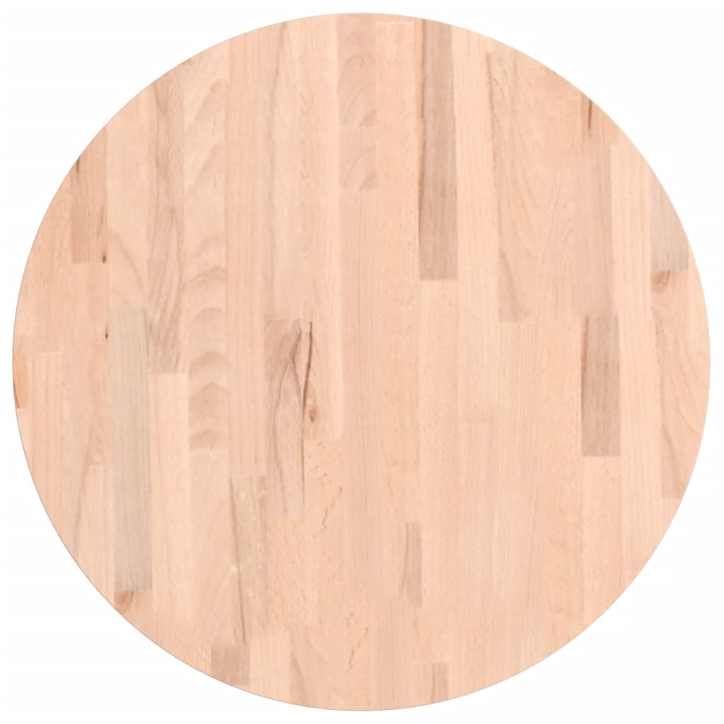 Table Top Ø60x2.5 cm Round Solid Wood Beech