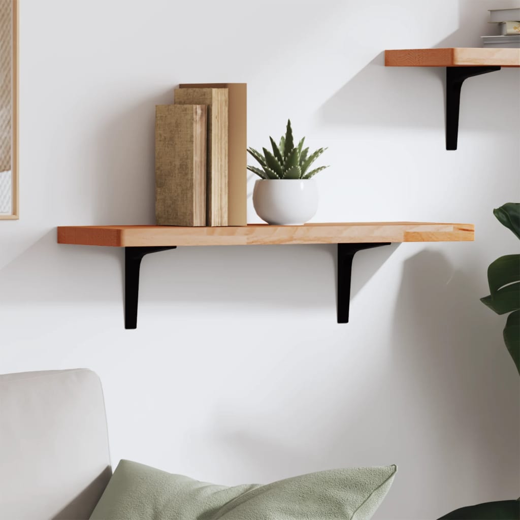 Wall Shelf 60x20x2.5 cm Solid Wood Beech