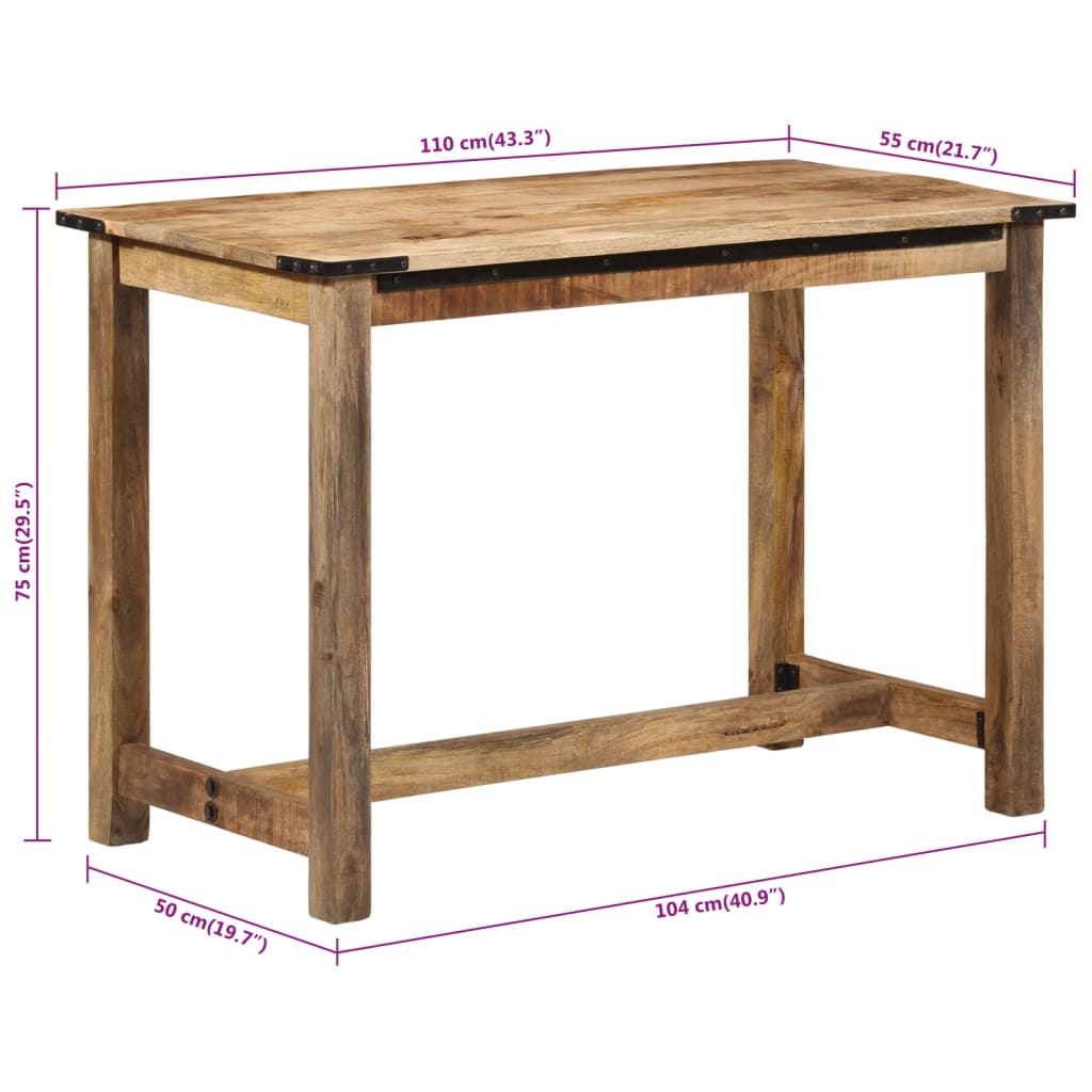 Dining Table 110x55x75 cm Solid Wood Mango
