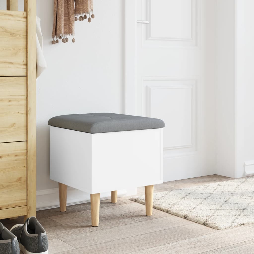 Storage Bench White 42x42x46 cm Engineered Wood