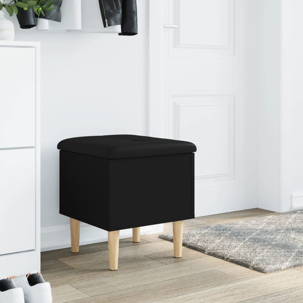 Storage Bench Black 42x42x46 cm Engineered Wood