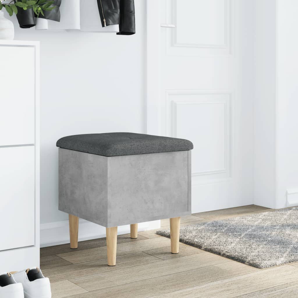Storage Bench Concrete Grey 42x42x46 cm Engineered Wood