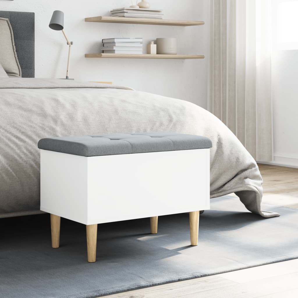 Storage Bench White 62x42x46 cm Engineered Wood