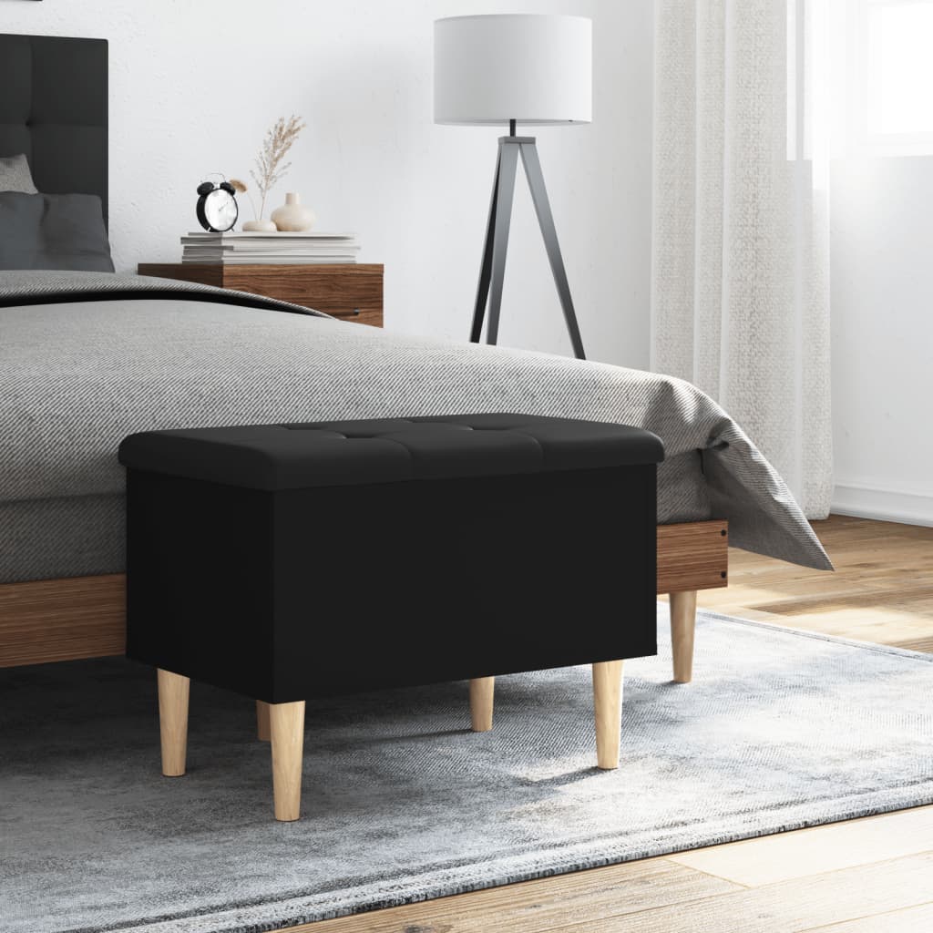 Storage Bench Black 62x42x46 cm Engineered Wood