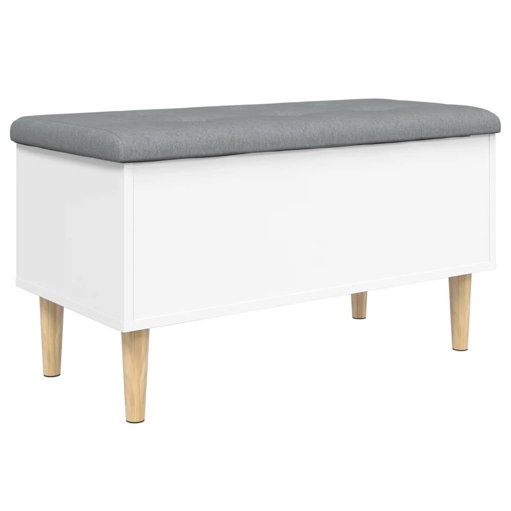 Storage Bench White 82x42x46 cm Engineered Wood