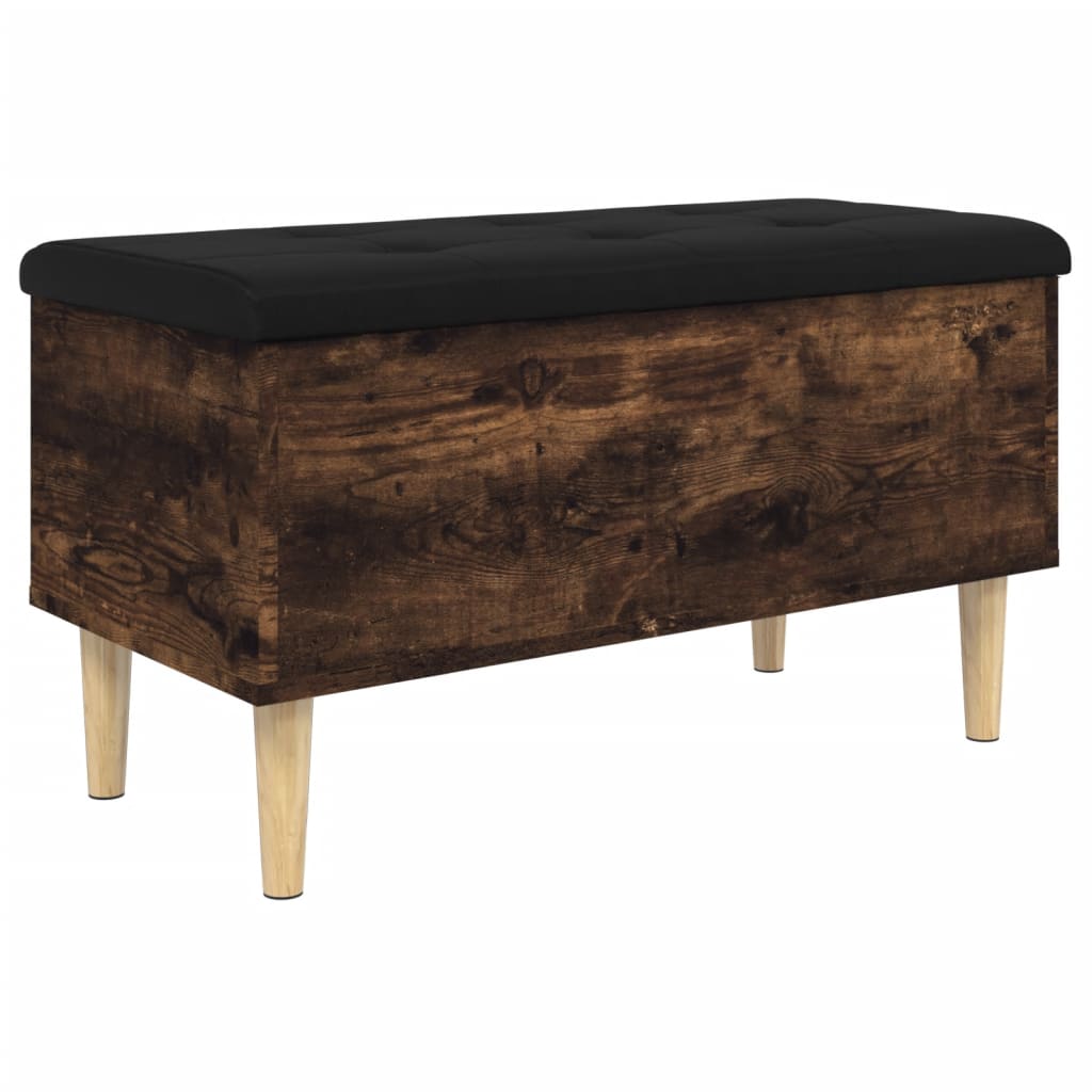 Storage Bench Smoked Oak 82x42x46 cm Engineered Wood