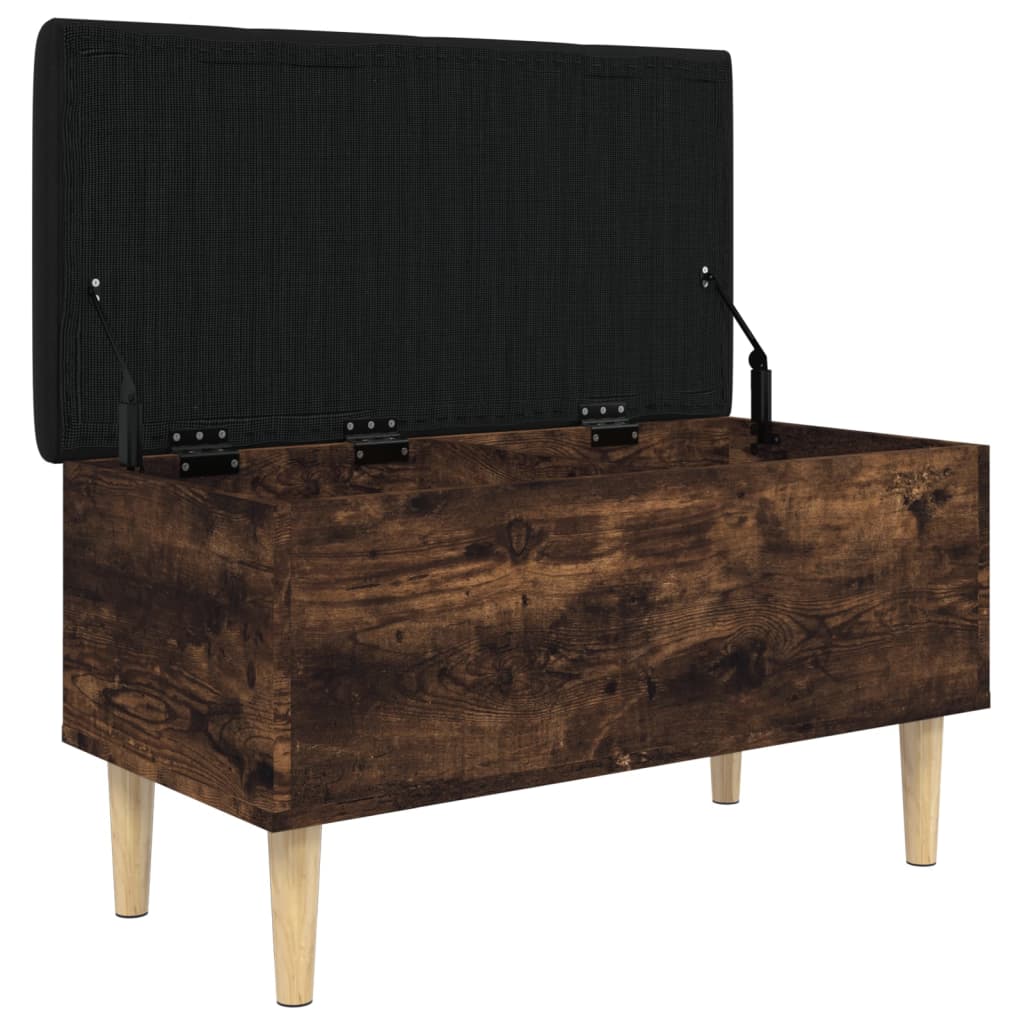 Storage Bench Smoked Oak 82x42x46 cm Engineered Wood