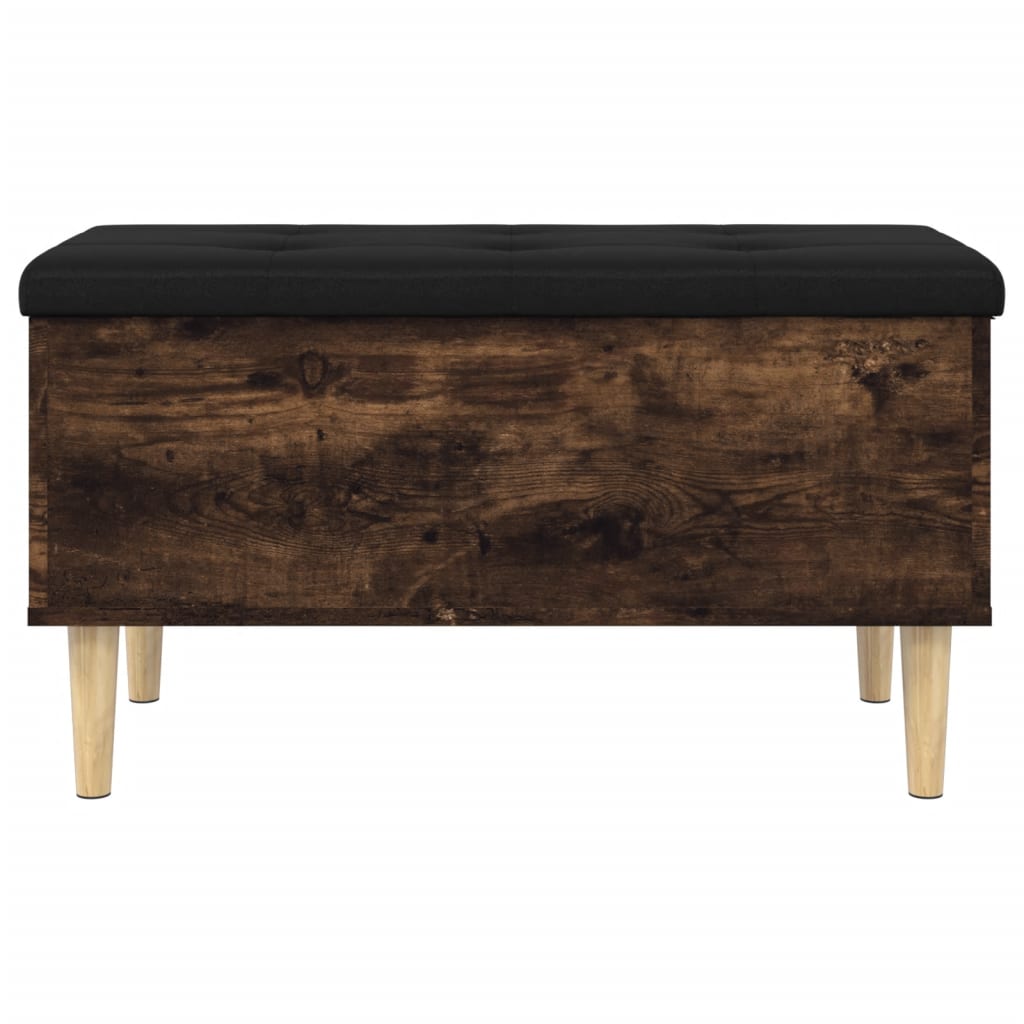 Storage Bench Smoked Oak 82x42x46 cm Engineered Wood