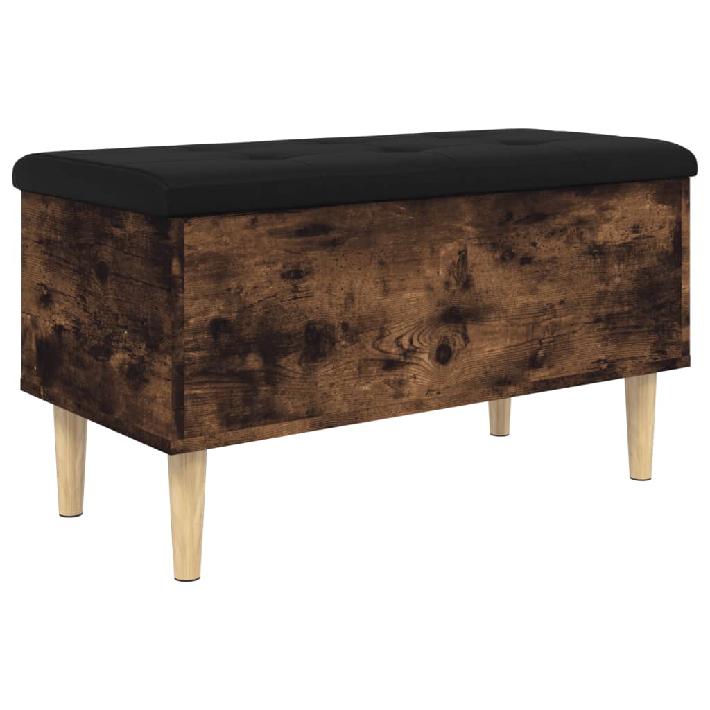 Storage Bench Smoked Oak 82x42x46 cm Engineered Wood