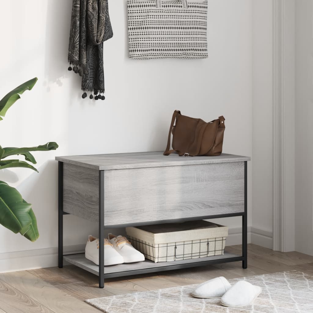 Storage Bench Grey Sonoma 70x42.5x47 cm Engineered Wood