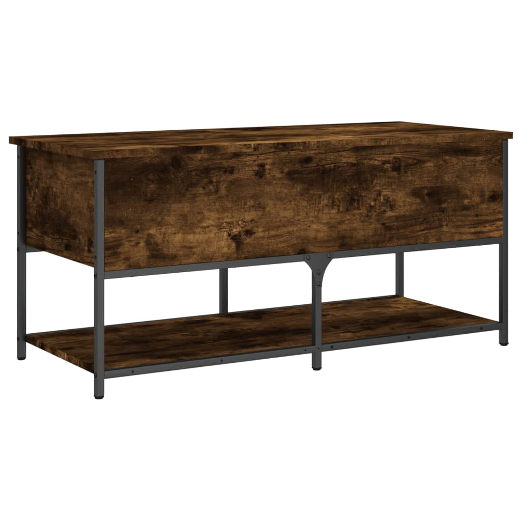 Storage Bench Smoked Oak 100x42.5x47 cm Engineered Wood
