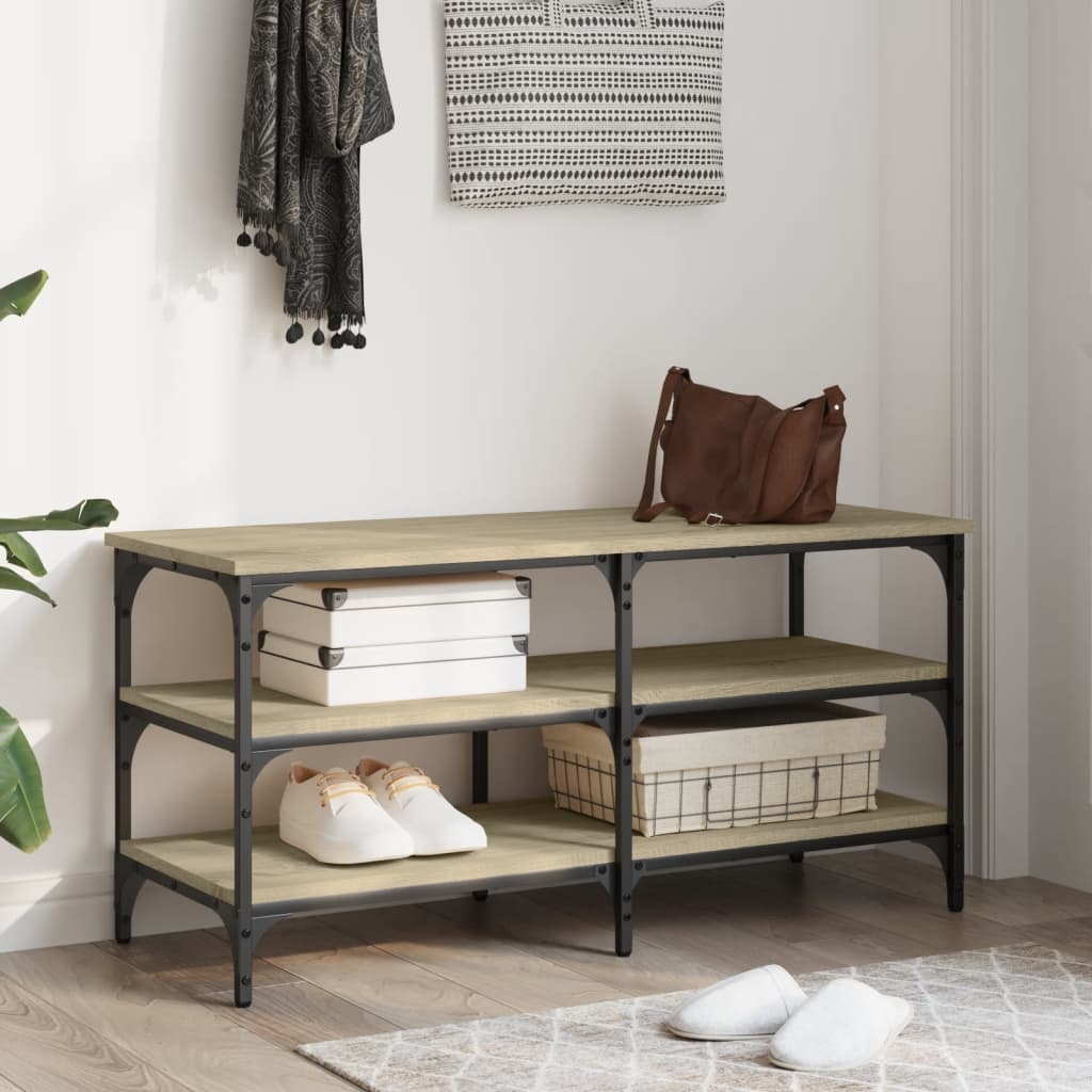 Shoe Bench Sonoma Oak 100x38.5x49 cm Engineered Wood