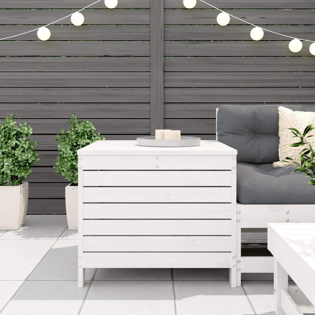 Garden Footstool White 62x63.5x53.5 cm Solid Wood Pine