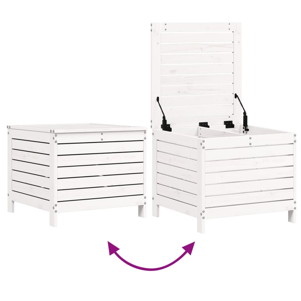 Garden Footstool White 62x63.5x53.5 cm Solid Wood Pine