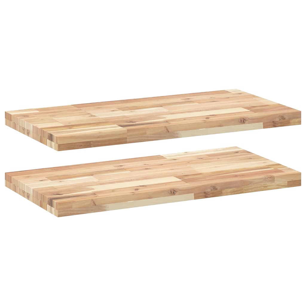 Floating Shelves 2 pcs 80x40x4 cm Untreated Solid Wood Acacia