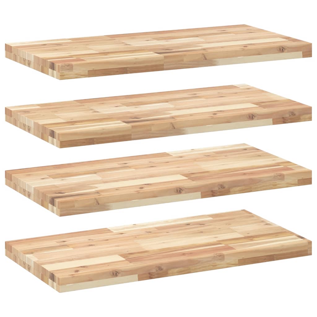 Floating Shelves 4 pcs 80x40x4 cm Untreated Solid Wood Acacia