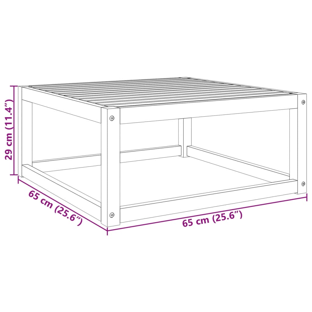 Garden Table 65x65x29 cm Solid Wood Acacia