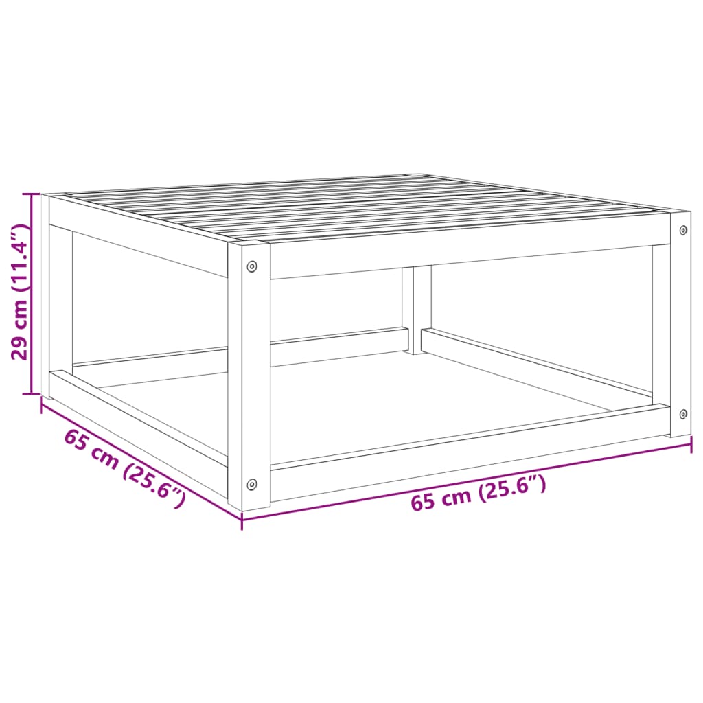Garden Table 65x65x29 cm Solid Wood Acacia