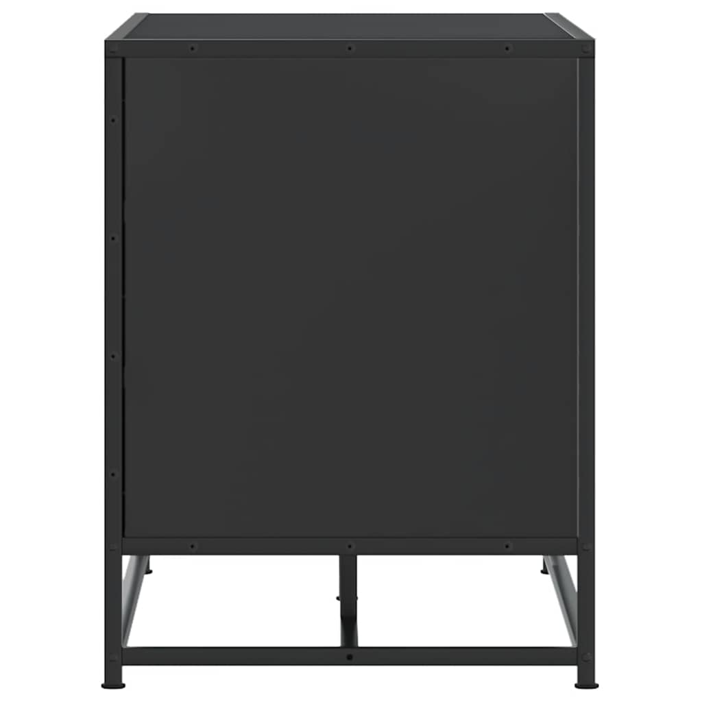 Shoe Bench Black 100x40x53.5 cm Engineered Wood and Metal